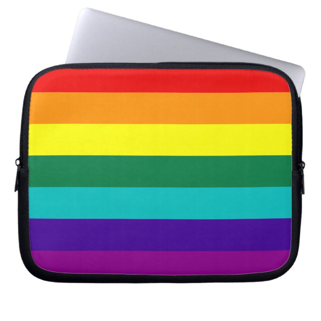 7 Rand Regnbåge Gay pride Flagga Laptop sleeve (Framsidan)