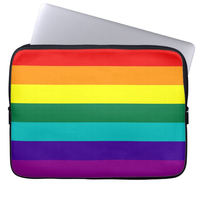 7 Rand Regnbåge Gay pride Flagga Laptop sleeve (Framsidan)