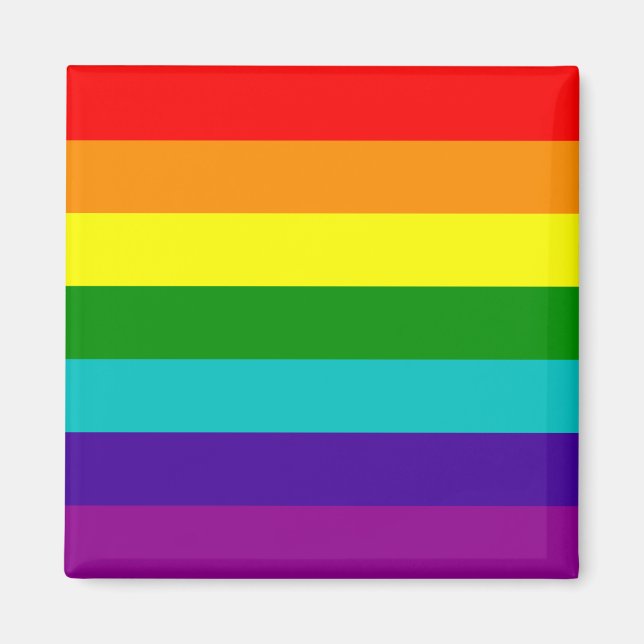 7 Rand Regnbåge Gay pride Flagga Magnet (Framsidan)