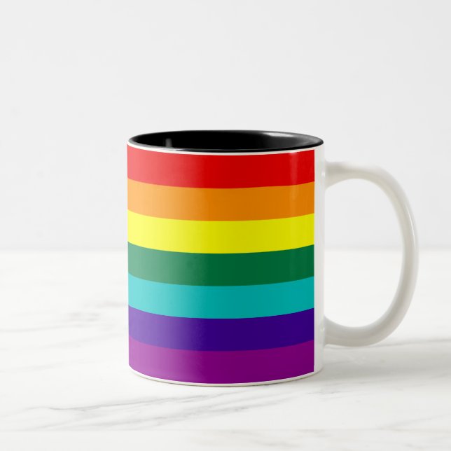 7 Rand Regnbåge Gay pride Flagga Mugg (Höger)