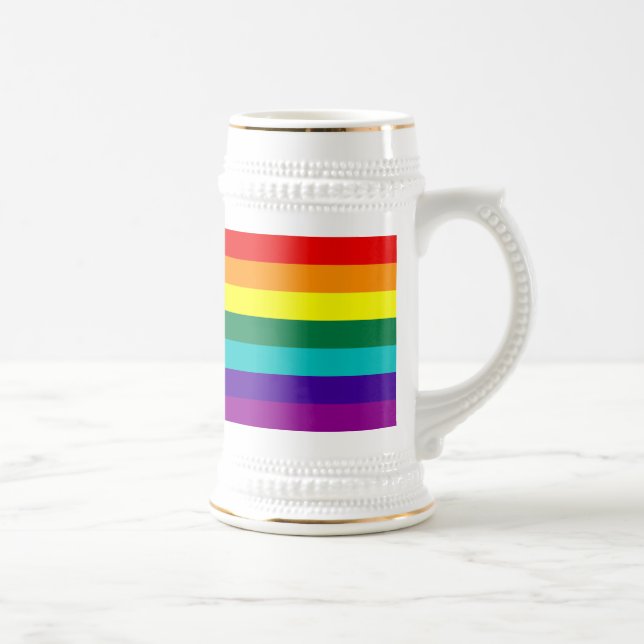 7 Rand Regnbåge Gay pride Flagga Mugg (Höger)