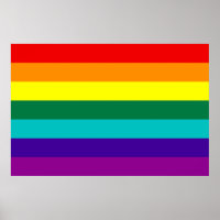 7 Rand Regnbåge Gay pride Flagga Poster