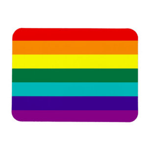 7 Rand Regnbåge Gay pride Flagga Premium Magnet