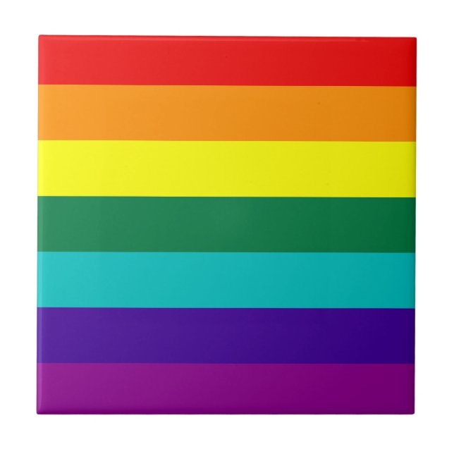 7 Rand Regnbåge Gay pride Flagga Tile Kakelplatta (Framsidan)