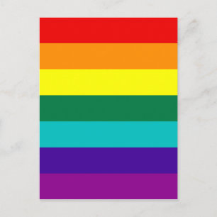 7 Rand Regnbåge Gay pride Flagga vykort