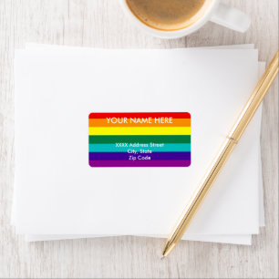7 Rand Regnbåge Pride Adressetikett
