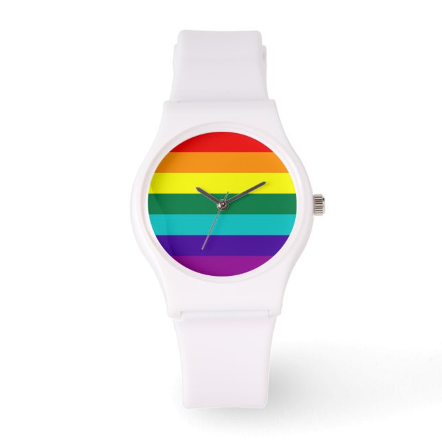 7 Rand Regnbåge Pride Armbandsur (Framsida)