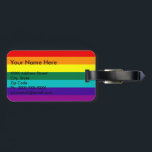 7 Rand Regnbåge Pride Flagga Bagagebricka<br><div class="desc">Version med shock rosa har tagits bort på grund av att hett-rosa-väv inte finns tillgängligt (1978-1979).</div>
