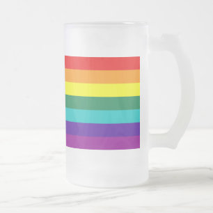 7 Rand Regnbåge Pride Flagga Frostat Ölglas