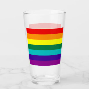 7 Rand Regnbåge Pride Flagga Glaskopp