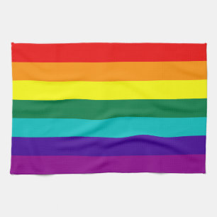 7 Rand Regnbåge Pride Flagga Kökshandduk