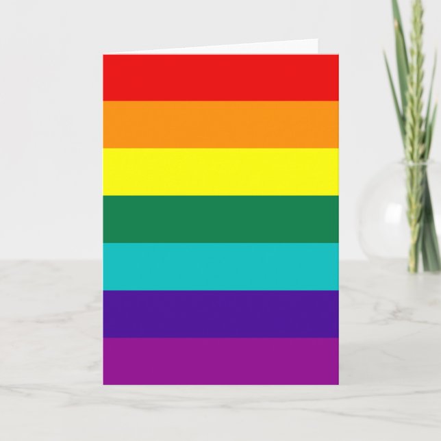 7 Rand Regnbåge Pride Flagga Kort (Framsida)