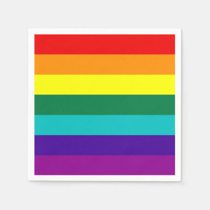 7 Rand Regnbåge Pride Flagga Pappersservett