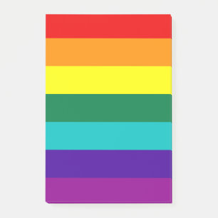 7 Rand Regnbåge Pride Flagga Post-it Block