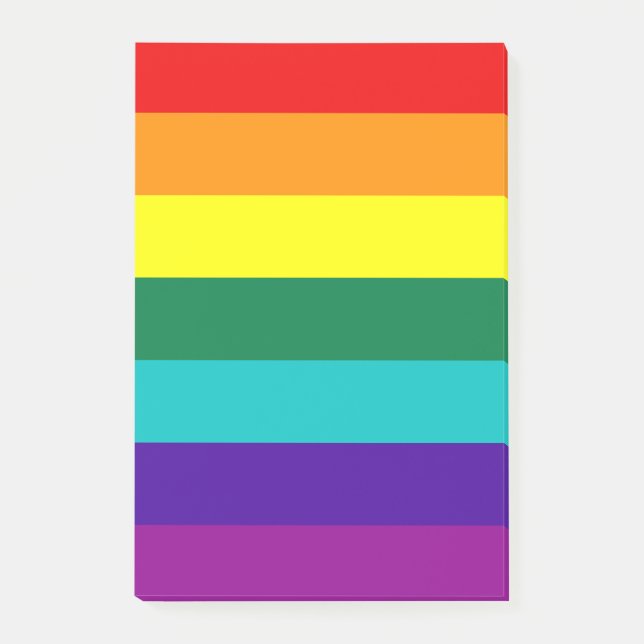 7 Rand Regnbåge Pride Flagga Post-it Block (Framsida)