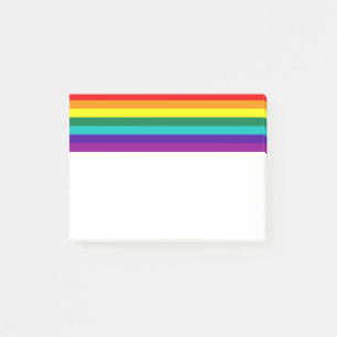 7 Rand Regnbåge Pride Flagga Post-it Block