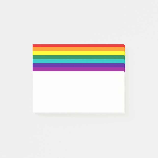 7 Rand Regnbåge Pride Flagga Post-it Block (Framsida)