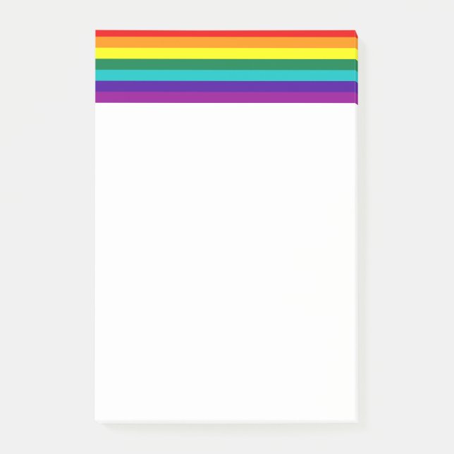 7 Rand Regnbåge Pride Flagga Post-it Block (Framsida)