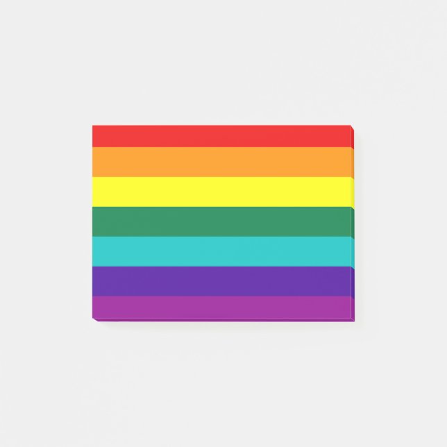 7 Rand Regnbåge Pride Flagga Post-it Block (Framsida)