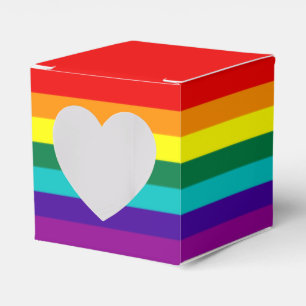 7 Rand Regnbåge Pride Flagga Presentaskar