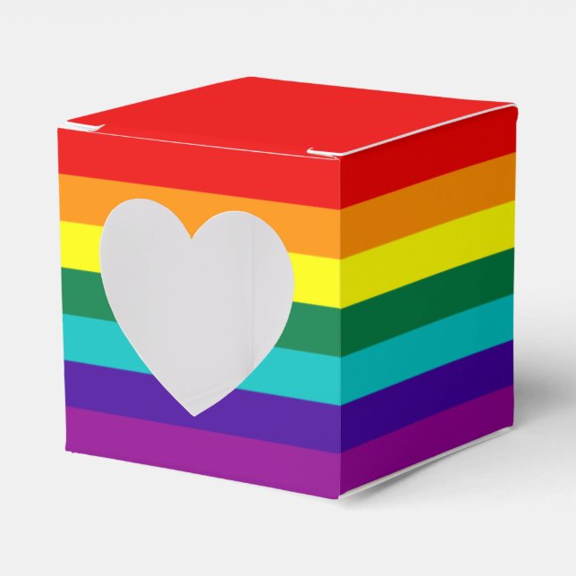 7 Rand Regnbåge Pride Flagga Presentaskar (Framsidan Sidan)