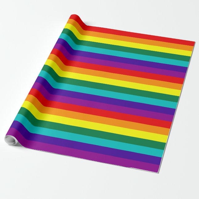 7 Rand Regnbåge Pride Flagga Presentpapper (Utrullad)