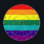 7 Rand Regnbågsystemets Flagga Piltavla<br><div class="desc">7 Rand Regnbågsystemets Flagga
Version med shock rosa rand har tagits bort på grund av att det inte finns någon hett-rosa (1978-1979).</div>