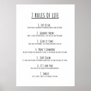 7 Regler av livets motivation Poster
