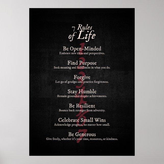 7 Regler Life Poster (Framsidan)