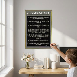 7 Regler livstid, utskrift, värde Poster Pappert (