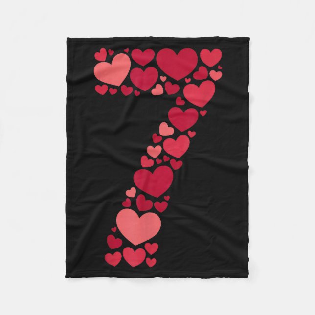 7 Romantic 67 Heart Pattern Valentine Love Trend 6 Fleecefilt (Framsidan)