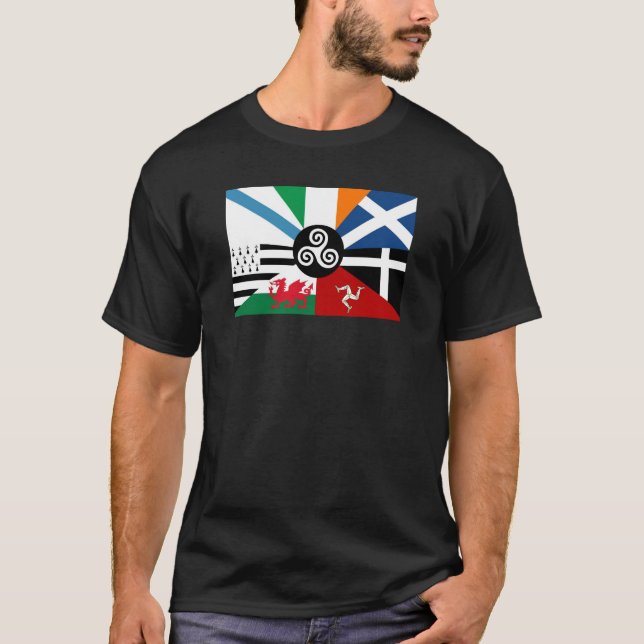 7 Sammanlagd Flagga i keltiska nationer Tee (Framsida)