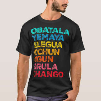 7 Sju afrikanska makter Orisha Santeria Cuba Relig T Shirt