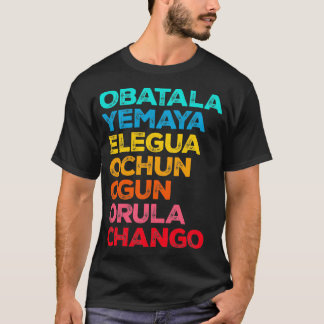 7 Sju afrikanska makter Orisha Santeria Cuba Relig T Shirt