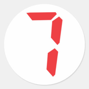 7 sju röda larmnummer runt klistermärke