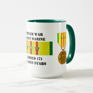7 STARS BEKÄMPAR MARINE VIETNAM KRIG MUGG