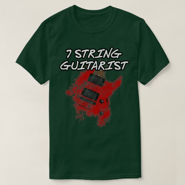 7-strängsgitarist, utökat radargitarr, musiker t shirt (Design framsida)