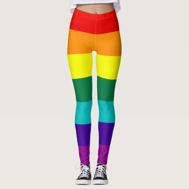 7 Stripes Rainbow Pride Flag Leggings (Framsida)