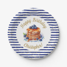 7-tums Pancakes och Pajama Birthday Papper Plate