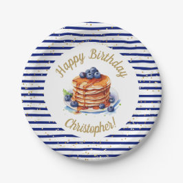 7-tums Pancakes och Pajama Birthday Papper Plate
