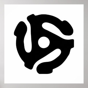 7 tums vinyladapter 45 varv/min för in spindelspin poster