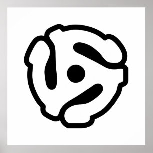 7 tums vinyladapter 45 varv/min för in spindelspin poster