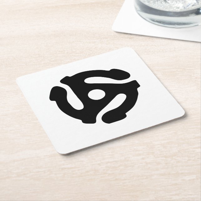 7 tums vinyladapter 45 varv/min för in spindelspin underlägg papper kvadrat (Vinklad)