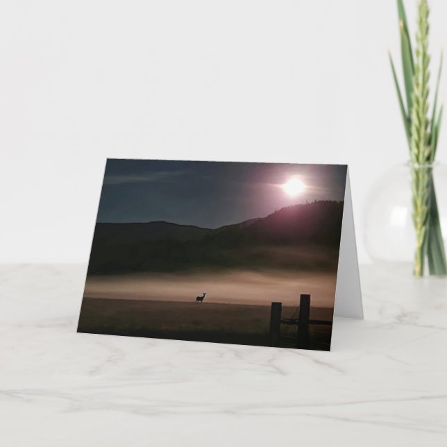 7-tums x5-mappat kort || Måne Hjort (Framsida)