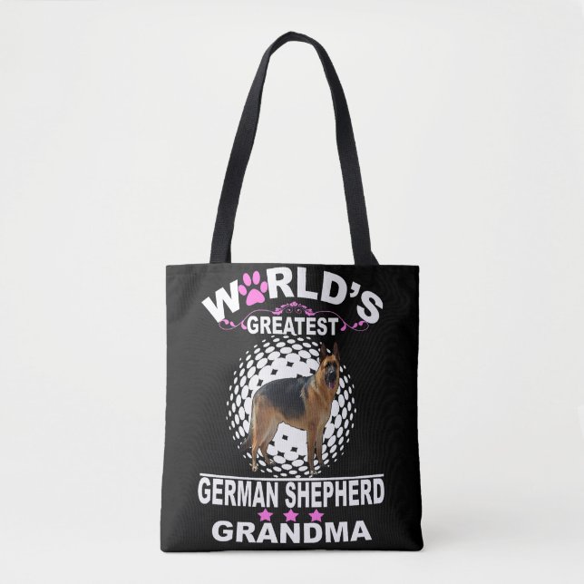 7 Världsmästare German Shepherd Grandma Tygkasse (Framsida)