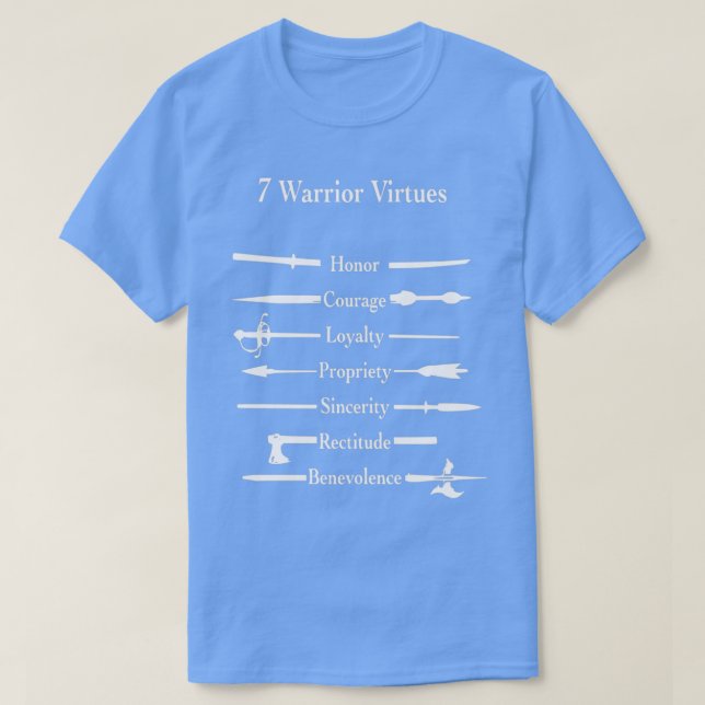 7 Warrior Virtues T Shirt (Design framsida)