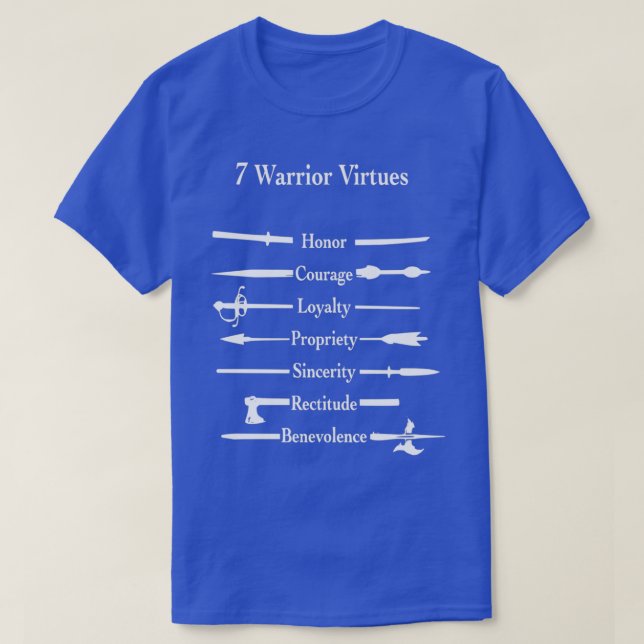 7 Warrior Virtues T Shirt (Design framsida)