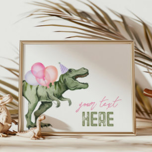 7 x 5 Dinosaur-redigerbart teckenkort Inbjudningar
