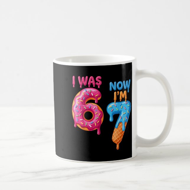 7 Year Old Birthday I Was 6 Now I'm 7 67  Kaffemugg (Höger)