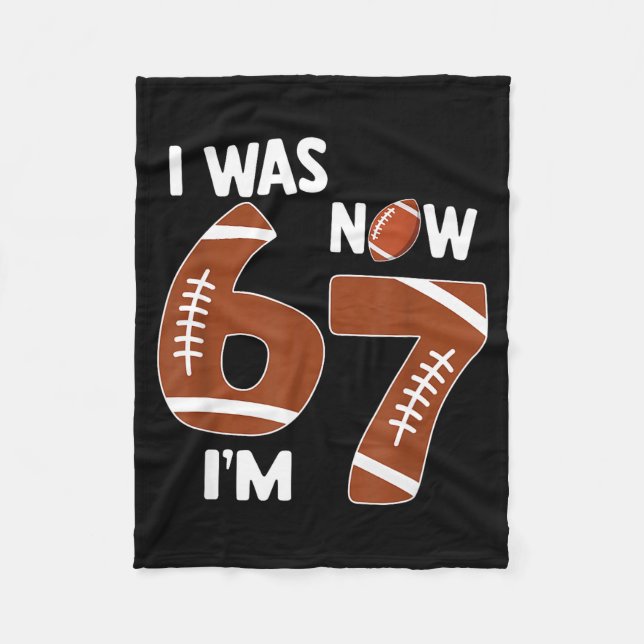 7 Year Old Birthday Shirt Was 6 Now I'm 7 67 Funny Fleecefilt (Framsidan)